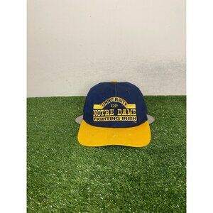Vintage Notre Dame Fighting Irish hat cap snap back blue gold football mens ND